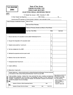 NJ-1041SB Fiduciary Return