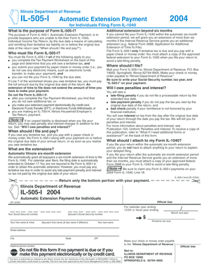 Illinois IL-505-I Automatic Extension Payment Form