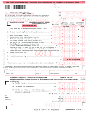 2006 Florida Intangible Personal Property Tax Return