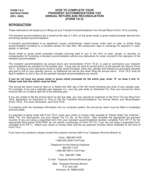 Hawaii Transient Accommodations Tax Annual Return
