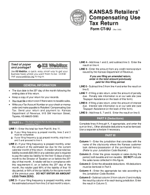 Kansas Retailers’ Compensating Use Tax Return