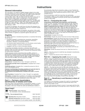 New York IMB Tax Credit Form DTF-623 (2004)