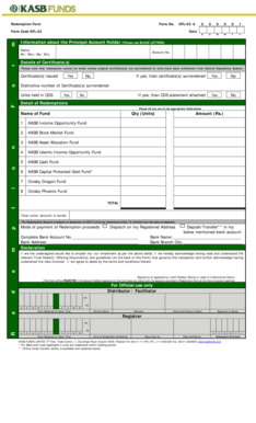 KASB Funds Redemption Form