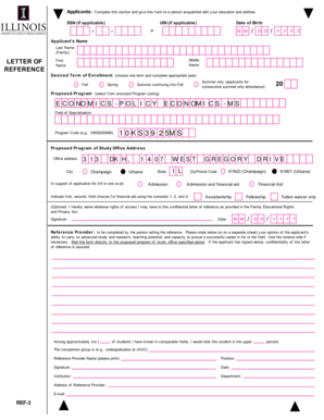 University of Illinois Reference Form