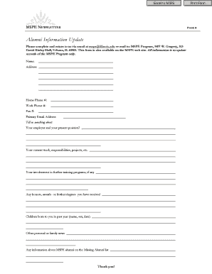 Alumni Information Update Form - mspe illinois