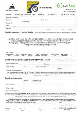 Direct Debit Request Form
