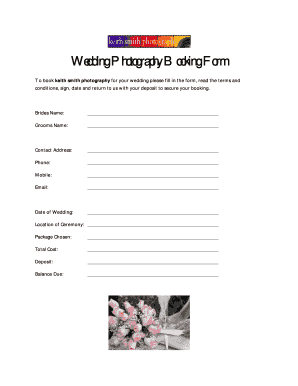 contoh form booking wedding