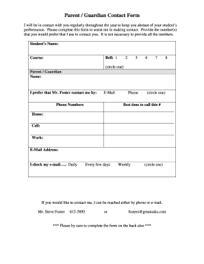 Contact log template - sample agreement between teacher and parents