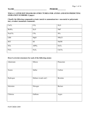 Chemistry Worksheet