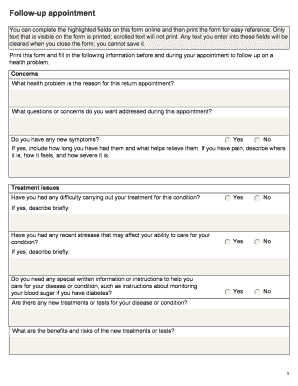 Follow-up Appointment Form