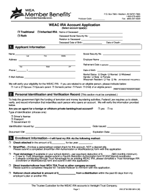 WEAC IRA Account Application