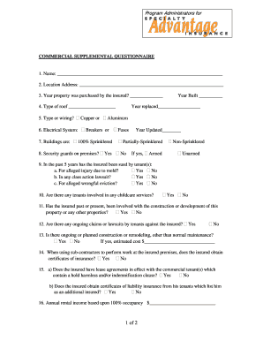 Commercial Supplemental Questionnaire