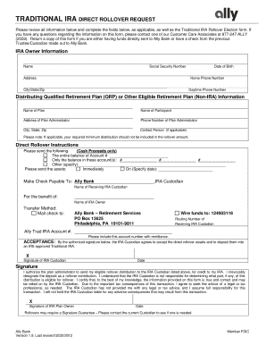 Traditional IRA Rollover Request Form