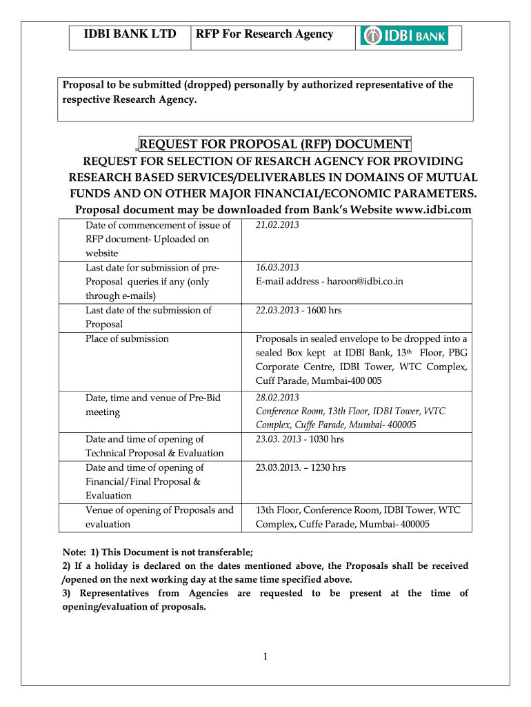 Request For ProposalRFP- Research based ServicesDeliverables Preview on Page 1