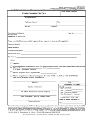 USPTO Power to Inspect Form