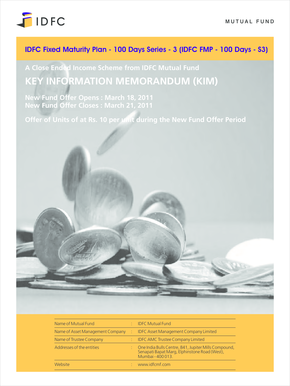 IDFC Fixed Maturity Plan Application Form