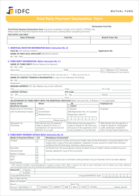 Third Party Payment Declaration Form