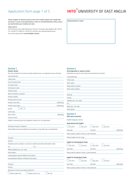 INTO University of East Anglia Application Form