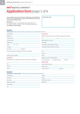 INTO Newcastle University Application Form