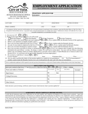 Employment Application Form