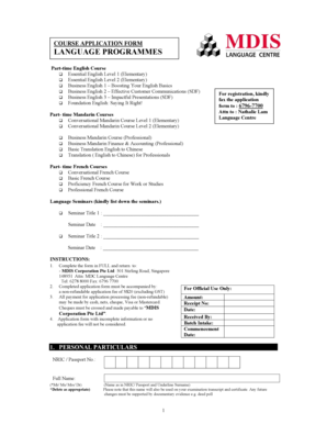 Course Application Form