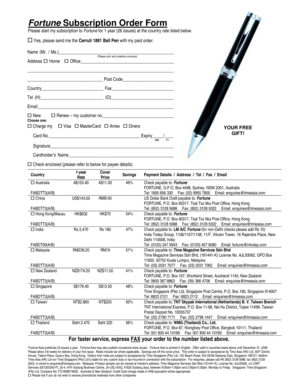 Fortune Subscription Order Form