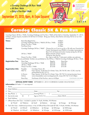 Corndog Classic 5K & Fun Run Registration Form