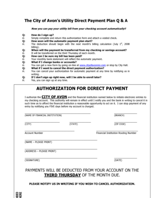 Utility Direct Payment Authorization Form