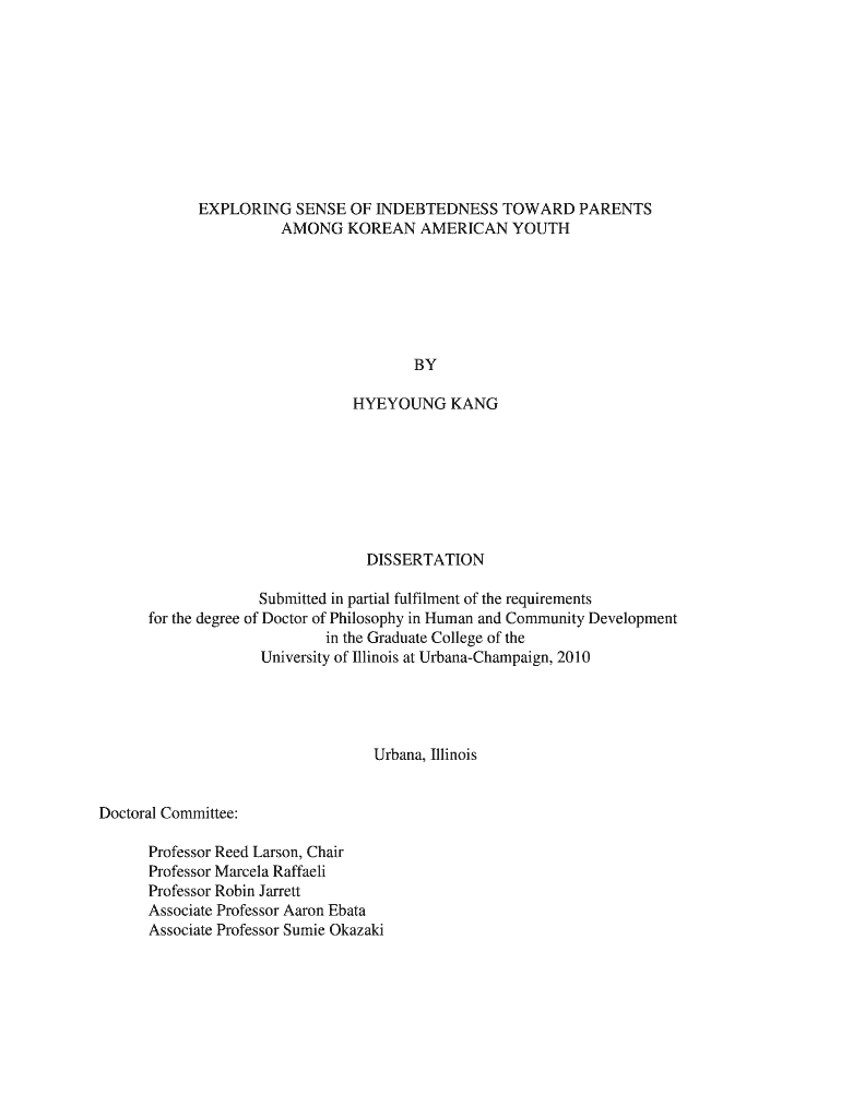 EXPLORING SENSE OF INDEBTEDNESS TOWARD PARENTS - ideals illinois Preview on Page 1