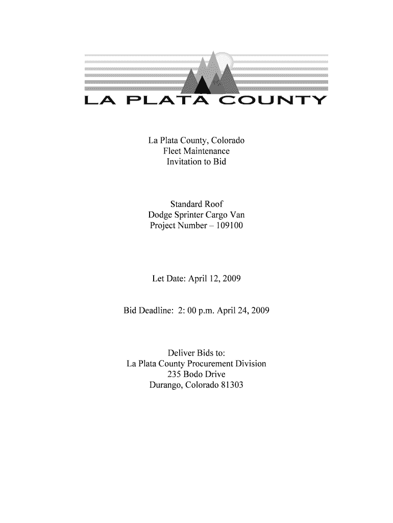 Invitation to Bid Preview on Page 1