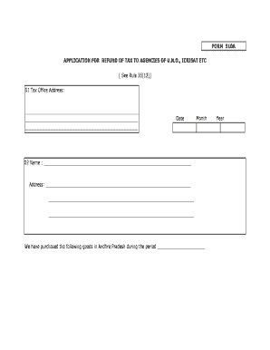 Form 510A Tax Refund Application