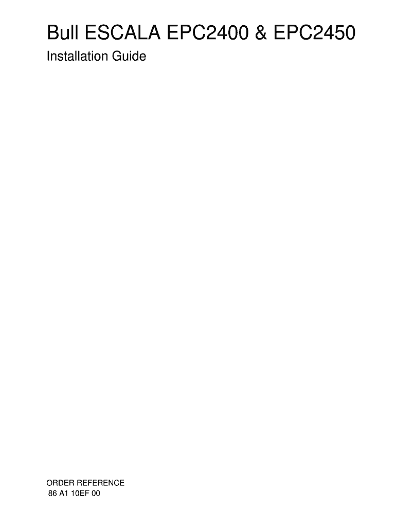 86A110EF00-Escala EPC2400 and EPC2450 - Support On Line - Bull Preview on Page 1