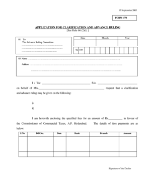 Form 570 Application for Clarification and Advance Ruling