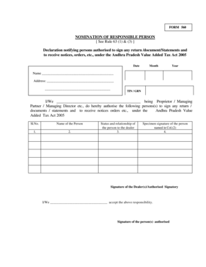 Andhra Pradesh VAT Form 560