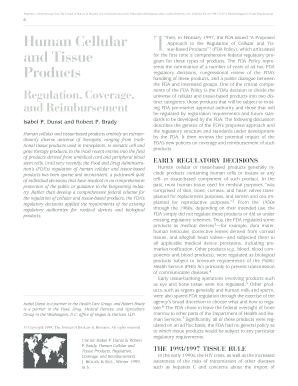 Human Cellular and Tissue Products Human Cellular and Tissue Products