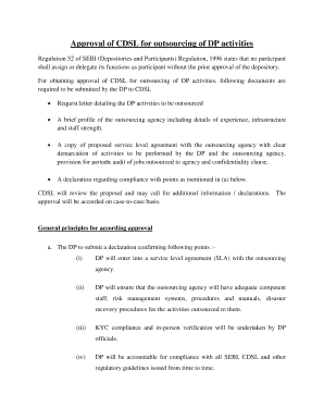 Approval of CDSL for outsourcing of DP activities