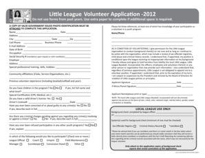 Little League Volunteer Application
