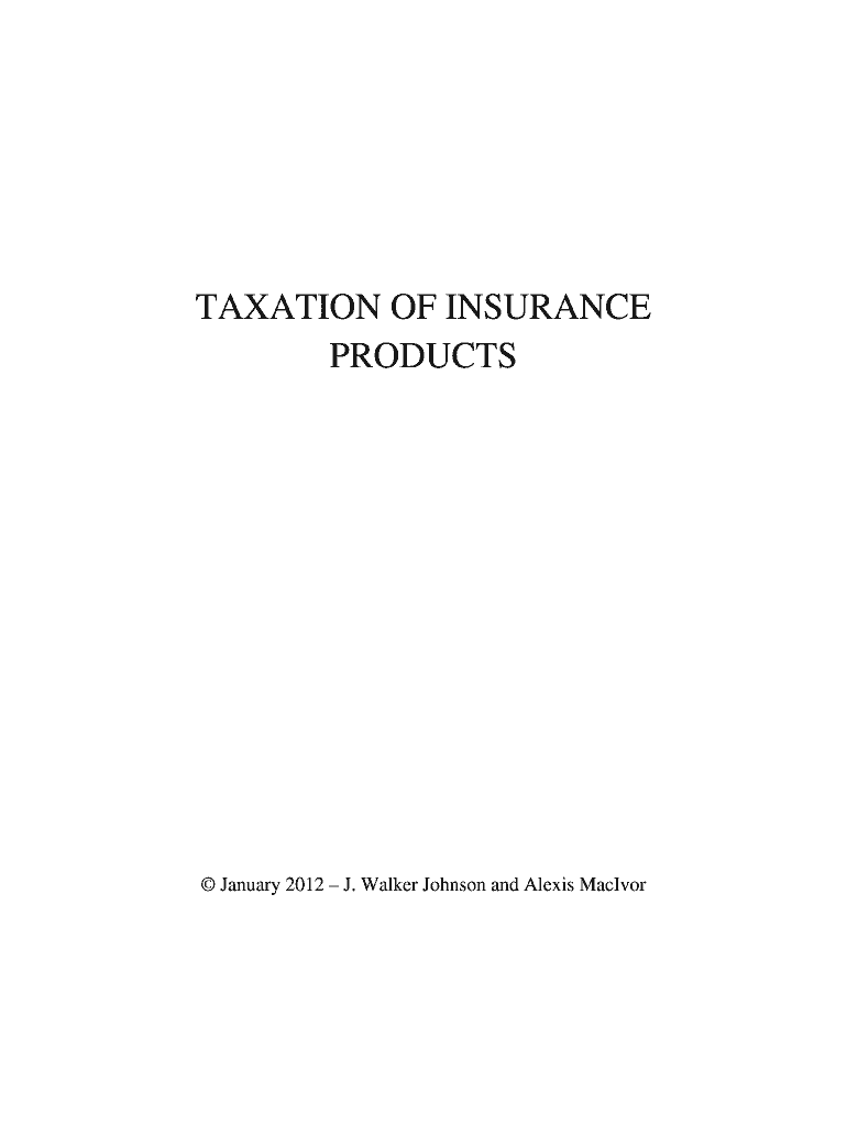 TAXATION OF INSURANCE Preview on Page 1