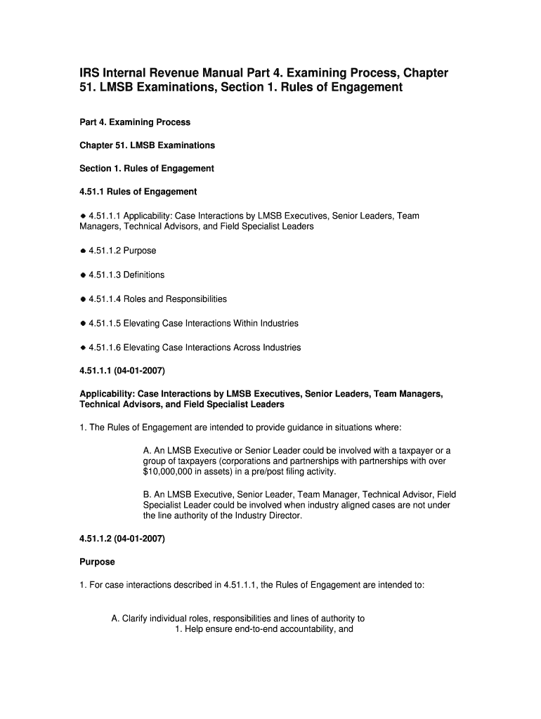 IRS Internal Revenue Manual Part 4 Preview on Page 1