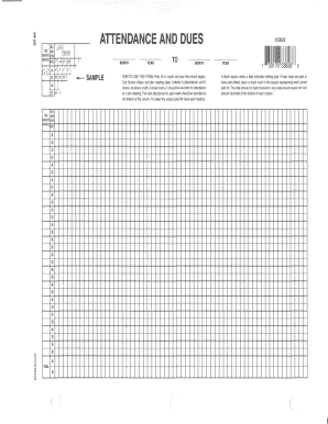 Cub Scouts Attendance and Dues Form