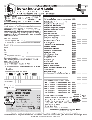 Texas Notary Order Form