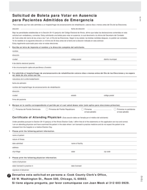 Solicitud de Boleta para Votar en Ausencia para Pacientes Admitidos de Emergencia