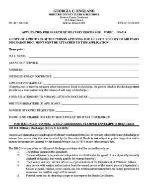Illinois DD-214 Military Discharge Application