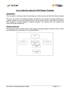 User Guide for using the Web Design Template