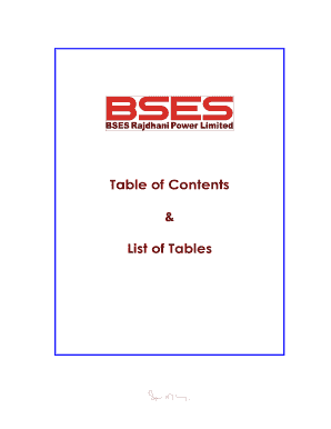 Table of Contents amp List of Tables - BSES Delhi