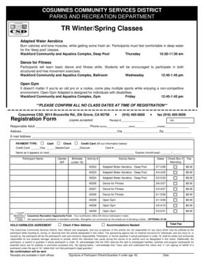 Cosumnes Community Services District Registration Form