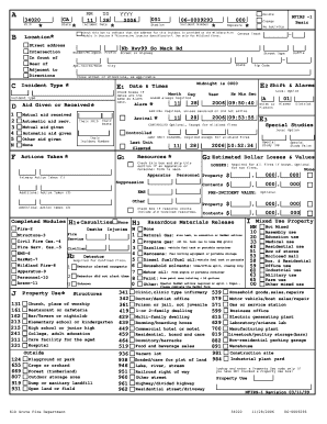NFIRS-1 Fire Incident Report Form