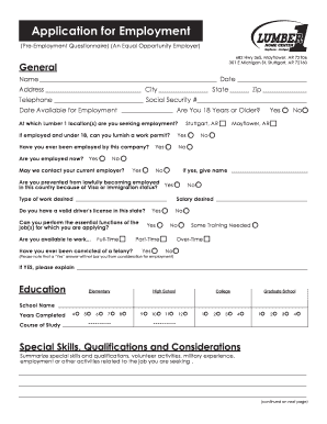 Employment Application Form