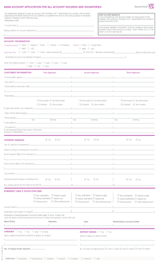Bank Account Application Form