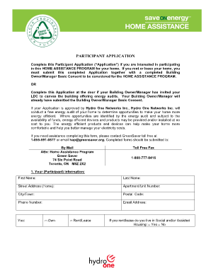 Home Assistance Program Application